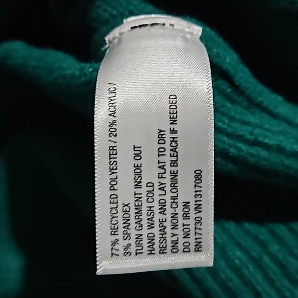 A New Day Jade Green & Pink Sequin Sweater "Ciao" NWT Size Med - Picture 8 of 9